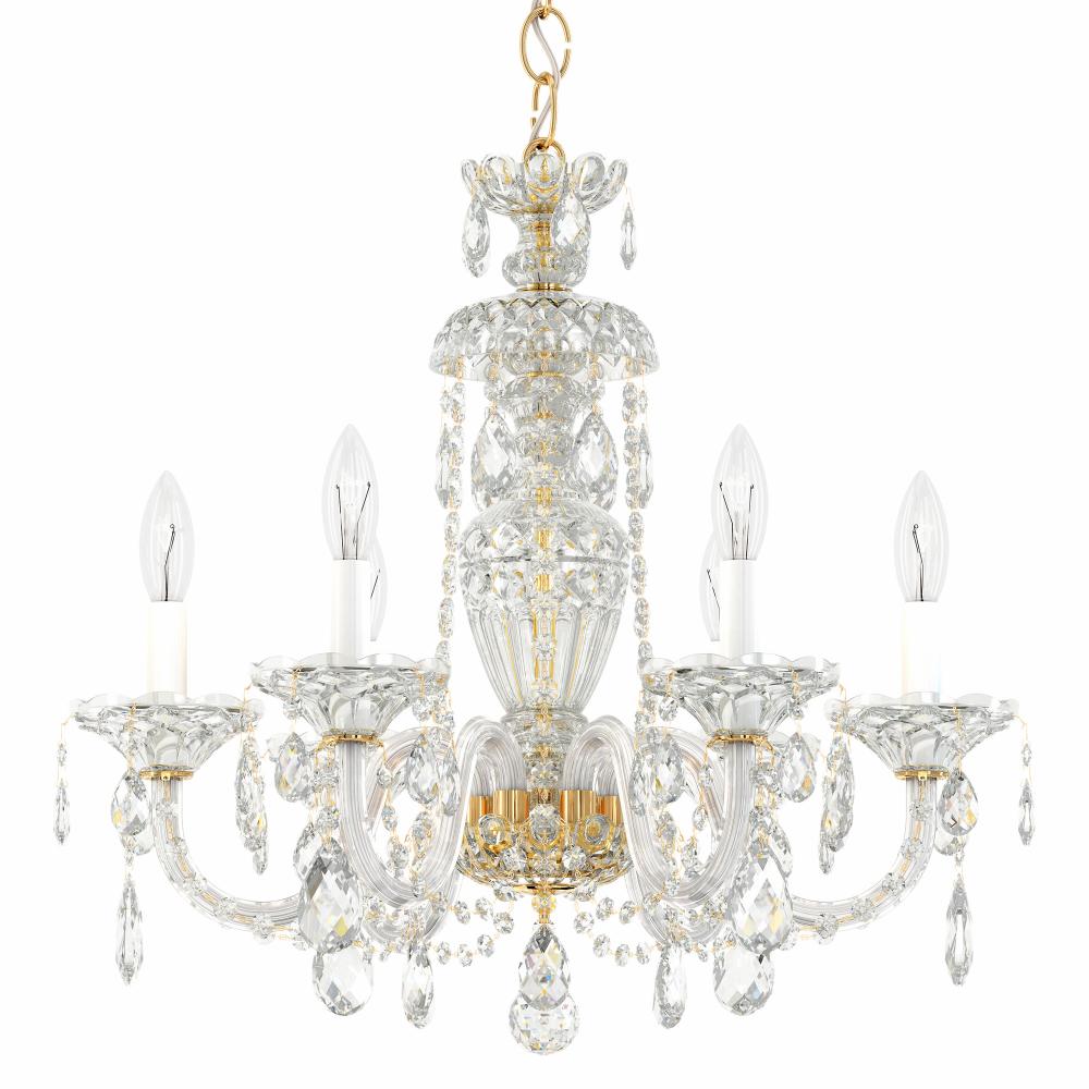 Schonbek 2994-211R Sterling 6 Light 21in x 22.5in Chandelier in Gold with Clear Radiance Crystals
