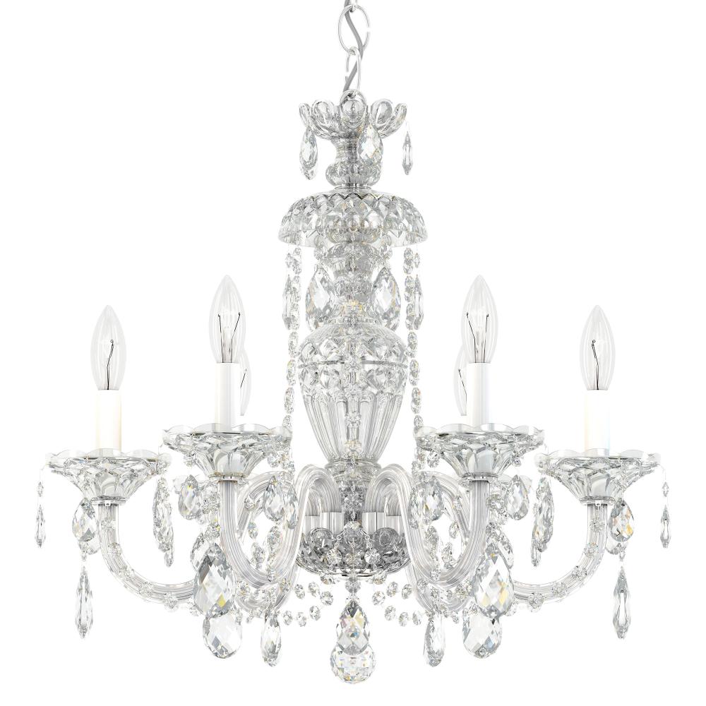 Schonbek 2994-40R Sterling 6 Light 21in x 22.5in Chandelier in Silver with Clear Radiance Crystals