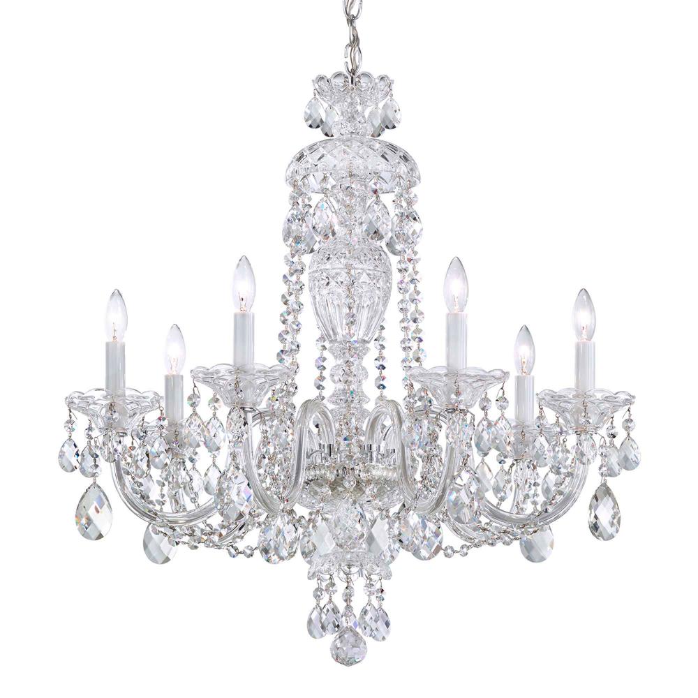 Schonbek 2995-40R Sterling 7 Light 25in x 26in Chandelier in Silver with Clear Radiance Crystals