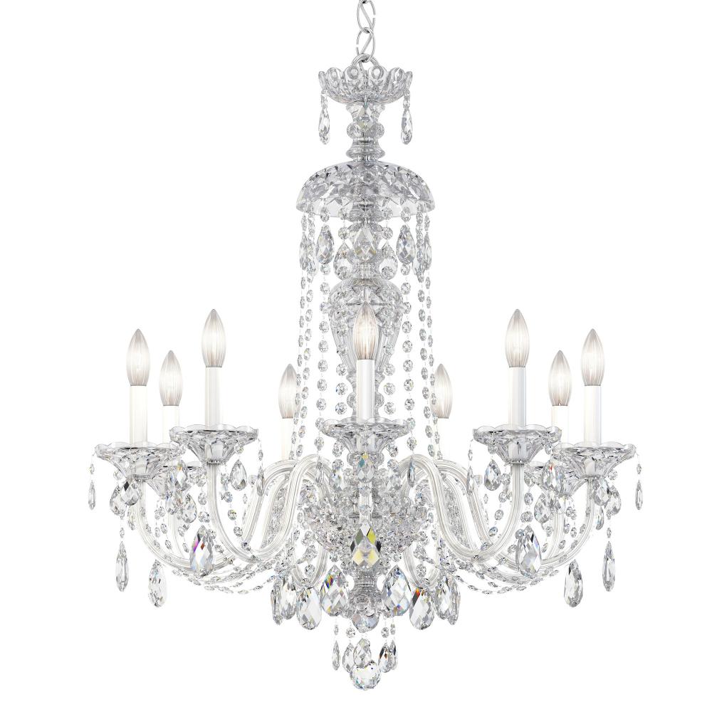 Schonbek 2996-40R Sterling 9 Light 27in x 31in Chandelier in Silver with Clear Radiance Crystals