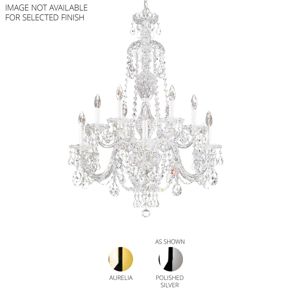 Schonbek 2997-211R Sterling 12 Light 29in x 38in Two-Tier Chandelier in Gold with Clear Radiance Crystals