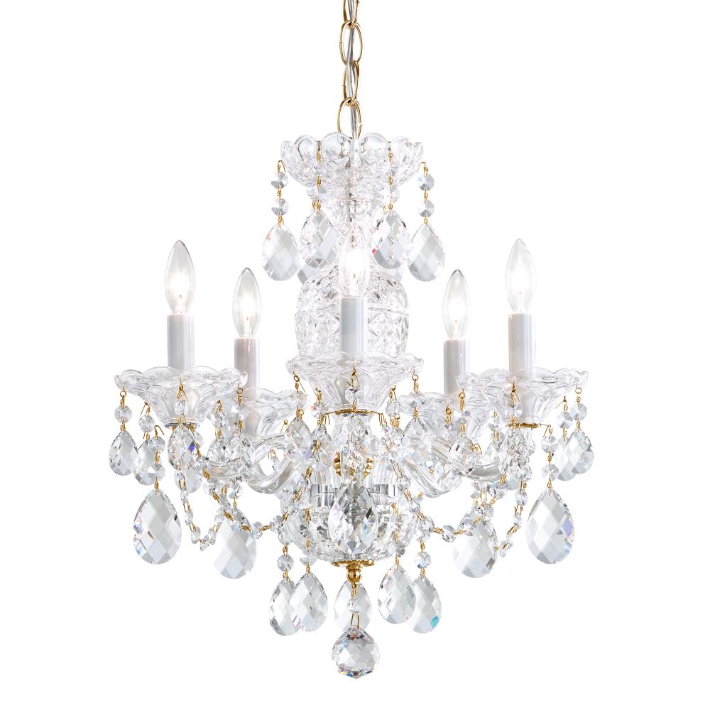 Schonbek 2999-211R Sterling 5 Light 16in x 18in Chandelier in Gold with Clear Radiance Crystals