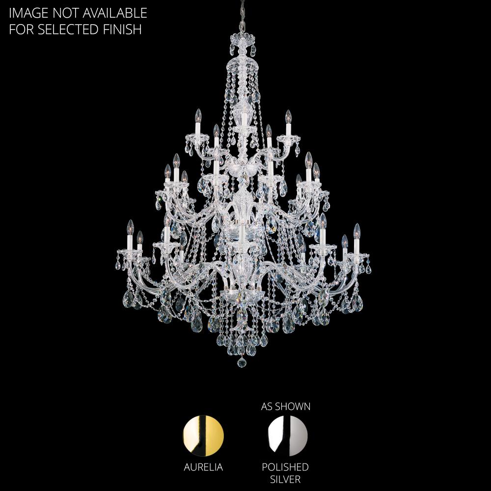 Schonbek 3610-211R Sterling 25 Light 45in x 61in Three-Tier Chandelier in Gold with Clear Radiance Crystals