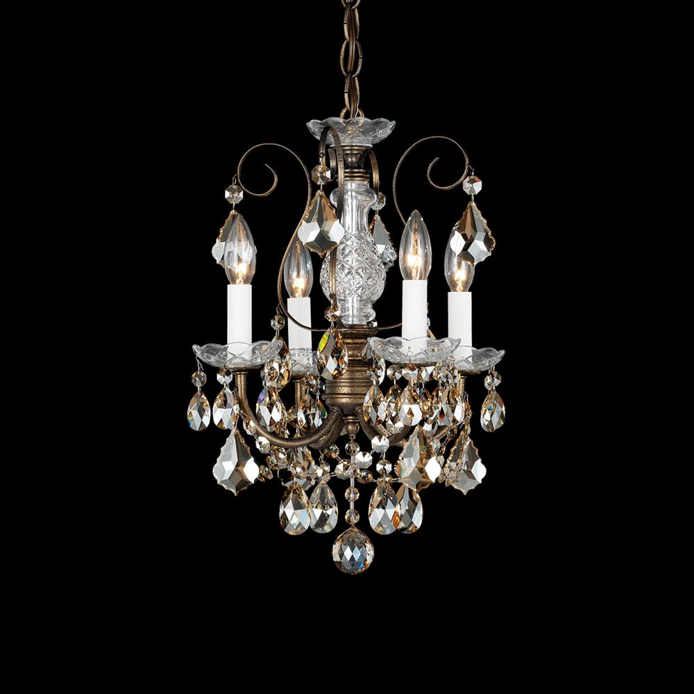 Schonbek 3648-76R New Orleans 4 Light 12in x 16.5in Pendant in Heirloom Bronze with Clear Radiance Crystals
