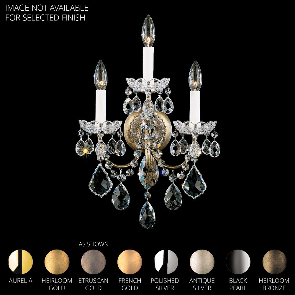 Schonbek 3652-211R New Orleans 3 Light Wall Sconce in Polished Gold with Clear Radiance Crystals