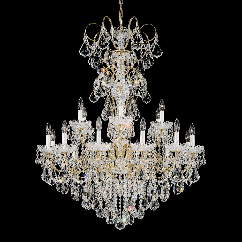 Schonbek 3660-211R New Orleans 18 Light 36in x 44in Chandelier in Polished Gold with Clear Radiance Crystals