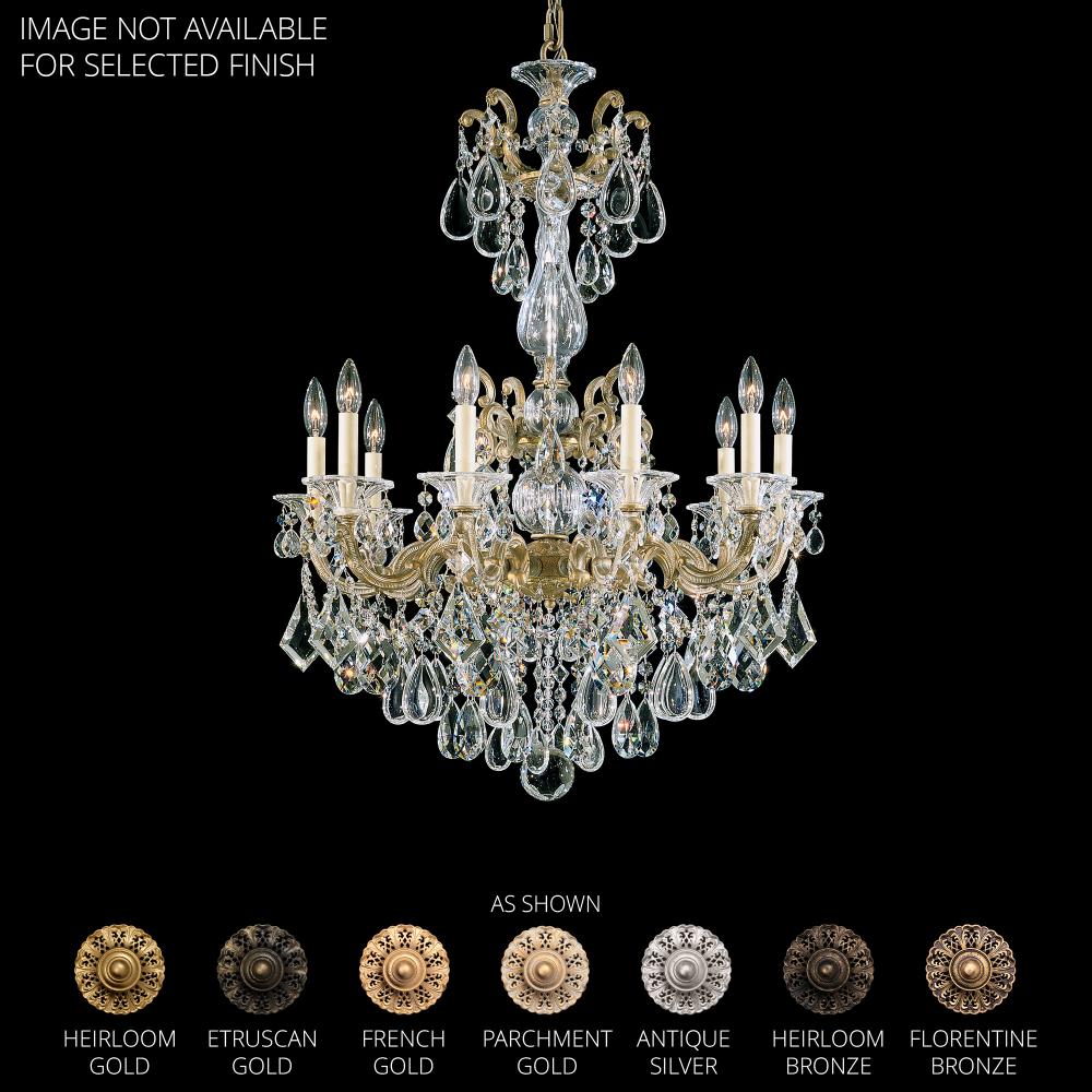 Schonbek 5008-22R La Scala 10 Light 28in x 38in Chandelier in Heirloom Gold with Clear Radiance Crystals