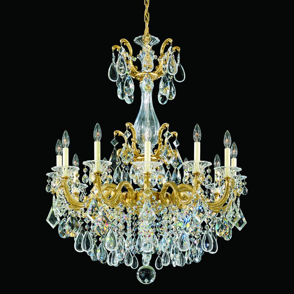 Schonbek 5011-22R La Scala 12 Light 33in x 41in Chandelier in Heirloom Gold with Clear Radiance Crystals