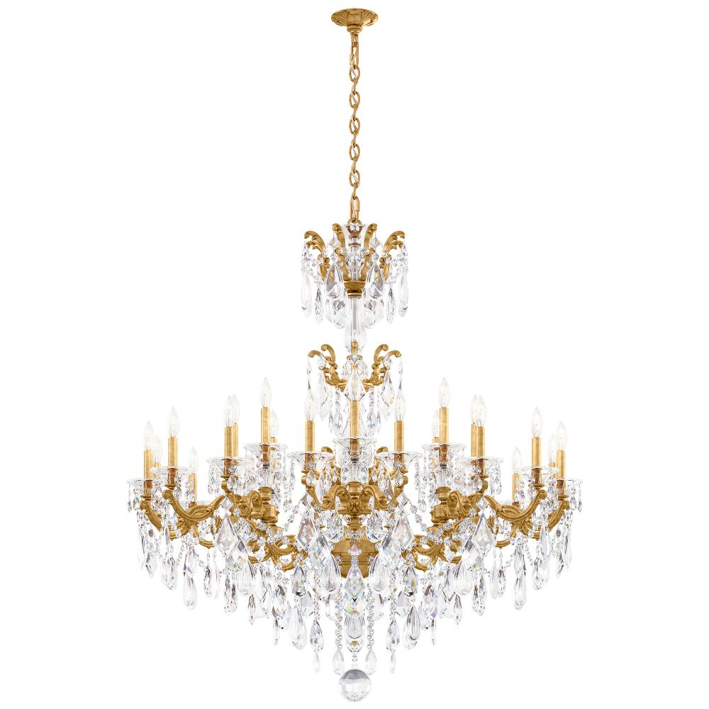 Schonbek 5013-22R La Scala 24 Light 46in x 48in Chandelier in Heirloom Gold with Clear Radiance Crystals