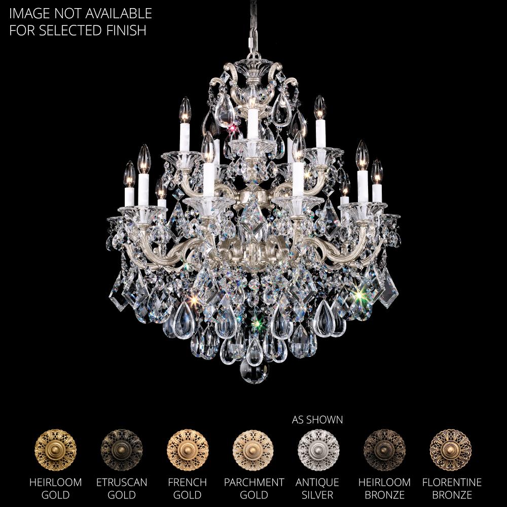 Schonbek 5075-22R La Scala 15 Light 28in x 32in Chandelier in Heirloom Gold with Clear Radiance Crystals