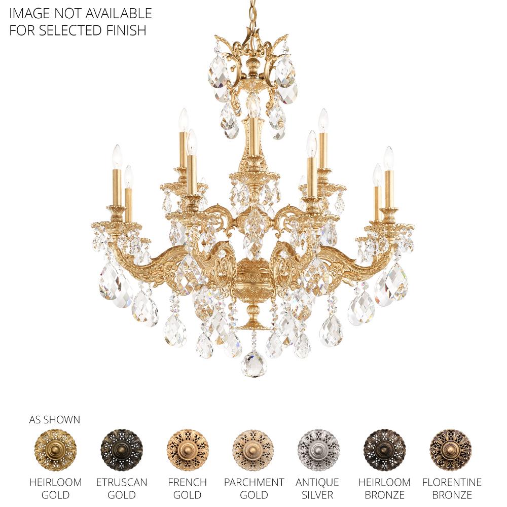 Schonbek 5682-26R Milano 12 Light 32.5in x 33.5in Two-Tier Chandelier in French Gold with Clear Radiance Crystals