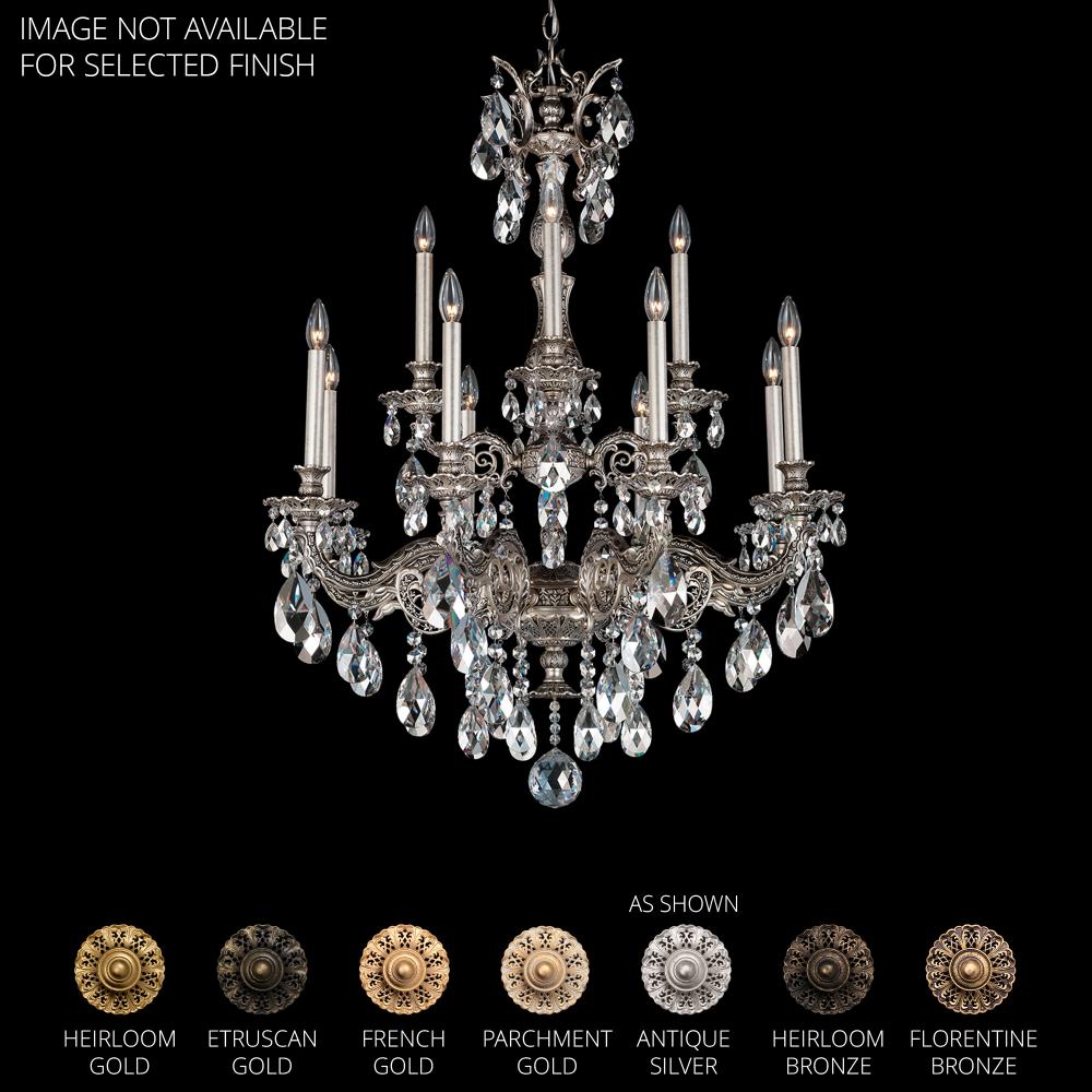 Schonbek 5683-22H Milano 12 Light 31in x 40in Two-Tier Chandelier in Heirloom Gold with Clear Heritage Handcut Crystals
