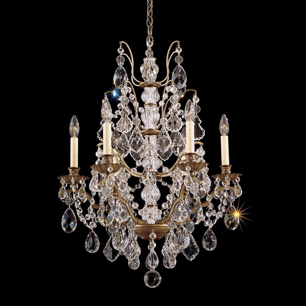 Schonbek 5770-23H Bordeaux 6 Light 22in x 29in Chandelier in Etruscan Gold with Clear Heritage Handcut Crystals