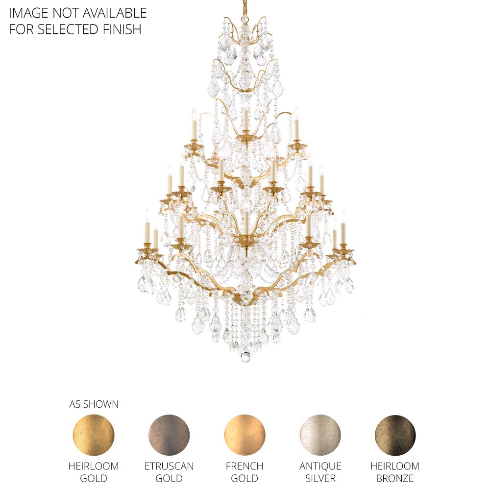 Schonbek 5782-23H Bordeaux 25 Light 40in x 64.5in Four-Tier Chandelier in Etruscan Gold with Clear Heritage Handcut Crystals