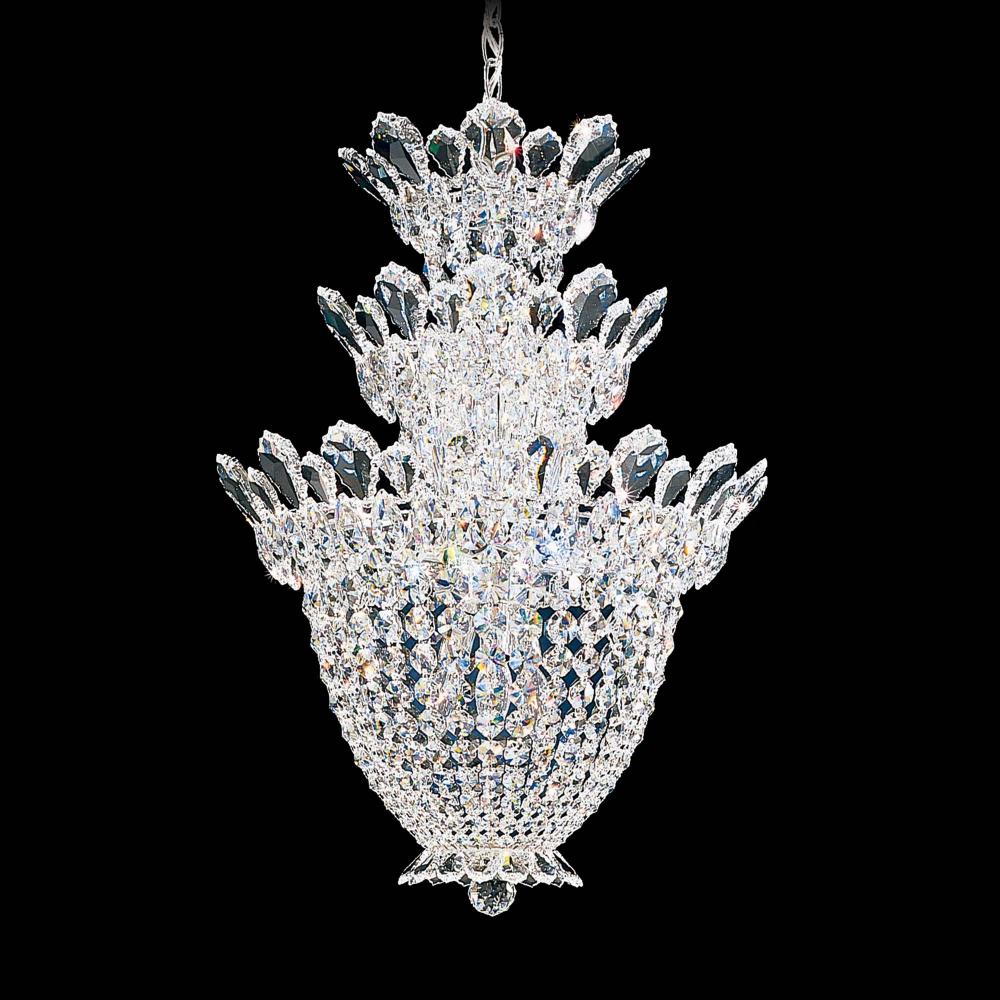 Schonbek 5847H Trilliane 15 Light 19in x 25in Three-Tier Pineapple Chandelier in Silver with Clear Heritage Handcut Crystals