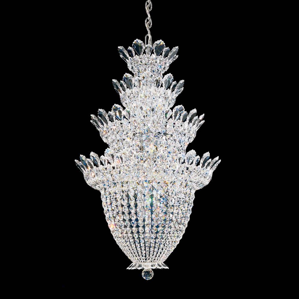 Schonbek 5848H Trilliane 24 Light 24in x 38in Four-Tier Pineapple Chandelier in Silver with Clear Heritage Handcut Crystals