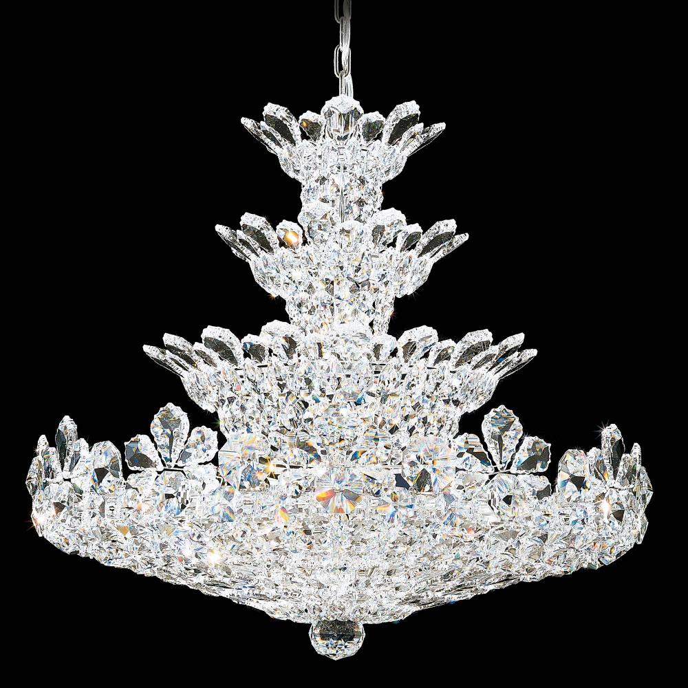 Schonbek 5856H Trilliane 30 Light 30in x 27in Four-Tier Chandelier in Silver with Clear Heritage Handcut Crystals