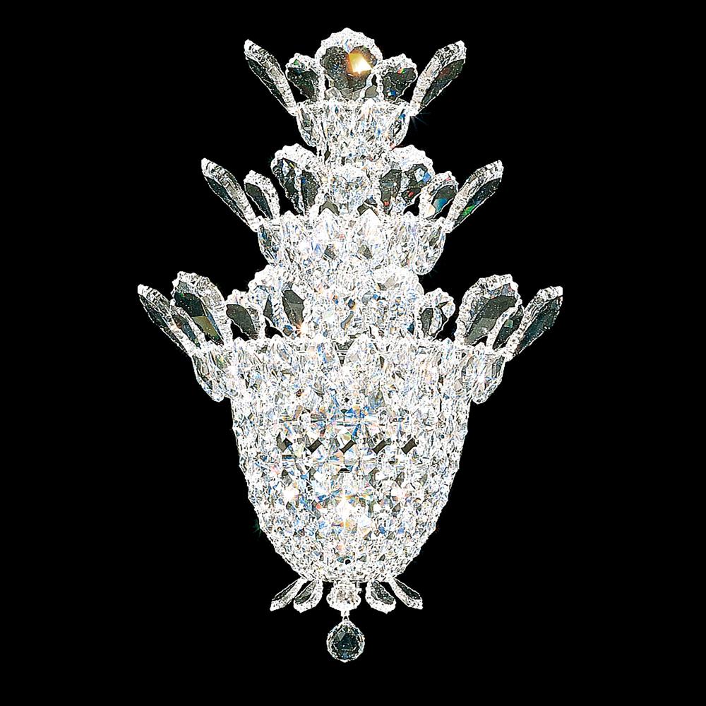 Schonbek 5888H Trilliane 4 Light 12.5in x 19in Three-Tier Wall Sconce in Silver with Clear Heritage Handcut Crystals