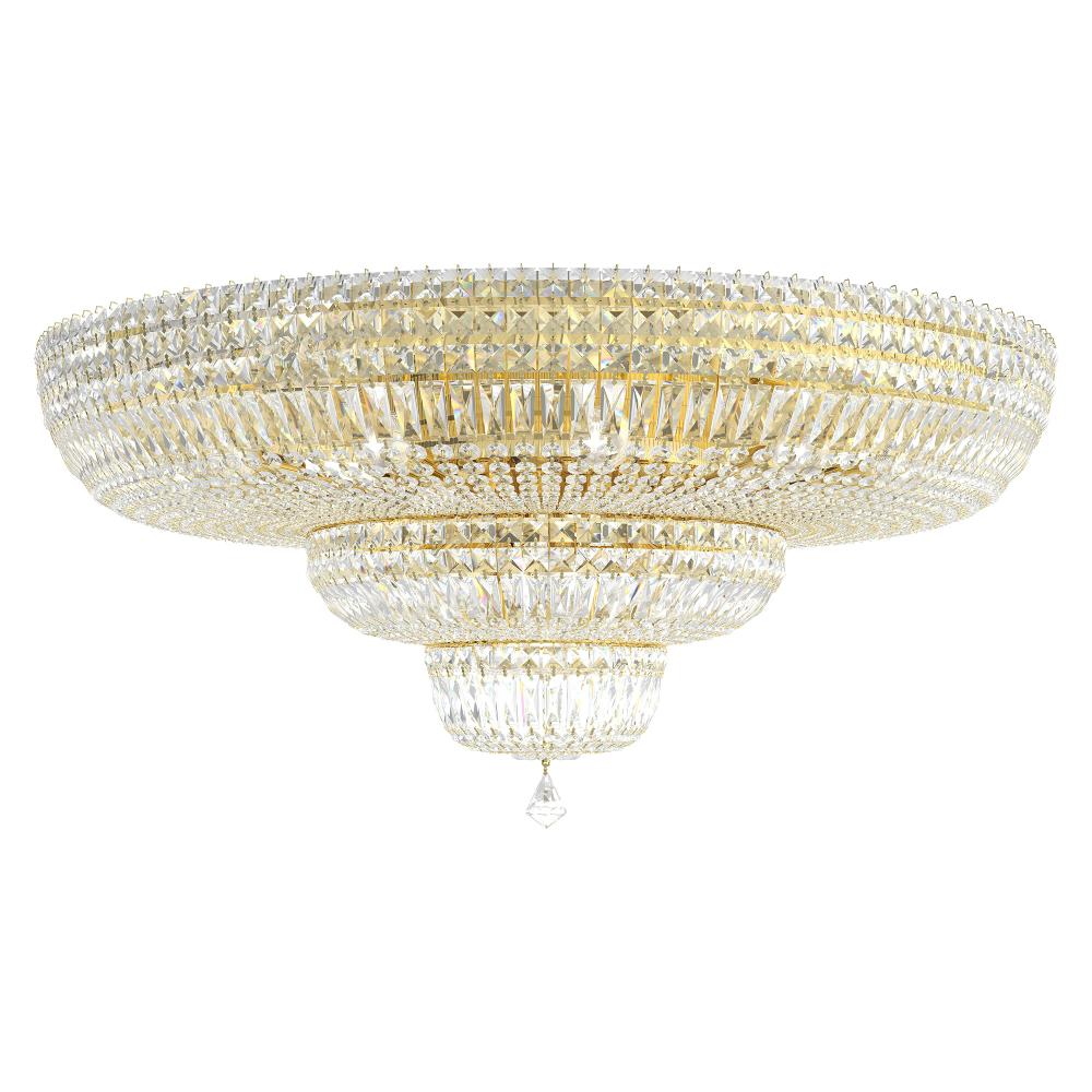 Schonbek 5896-211O Petit Crystal Deluxe 27 Light 36in x 17in Flush Mount in Polished Gold with Clear Optic Crystals