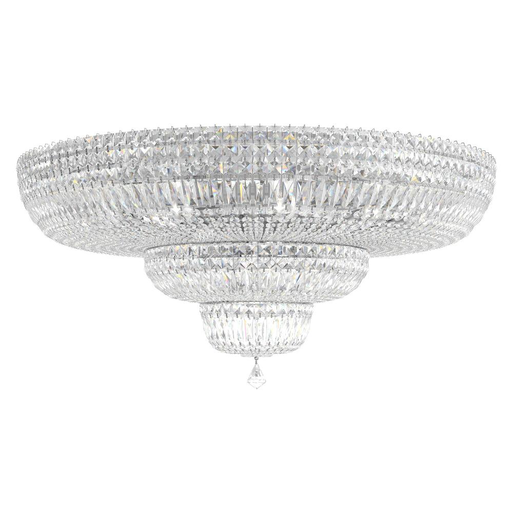 Schonbek 5896-40O Petit Crystal Deluxe 27 Light 36in x 17in Flush Mount in Silver with Clear Optic Crystals