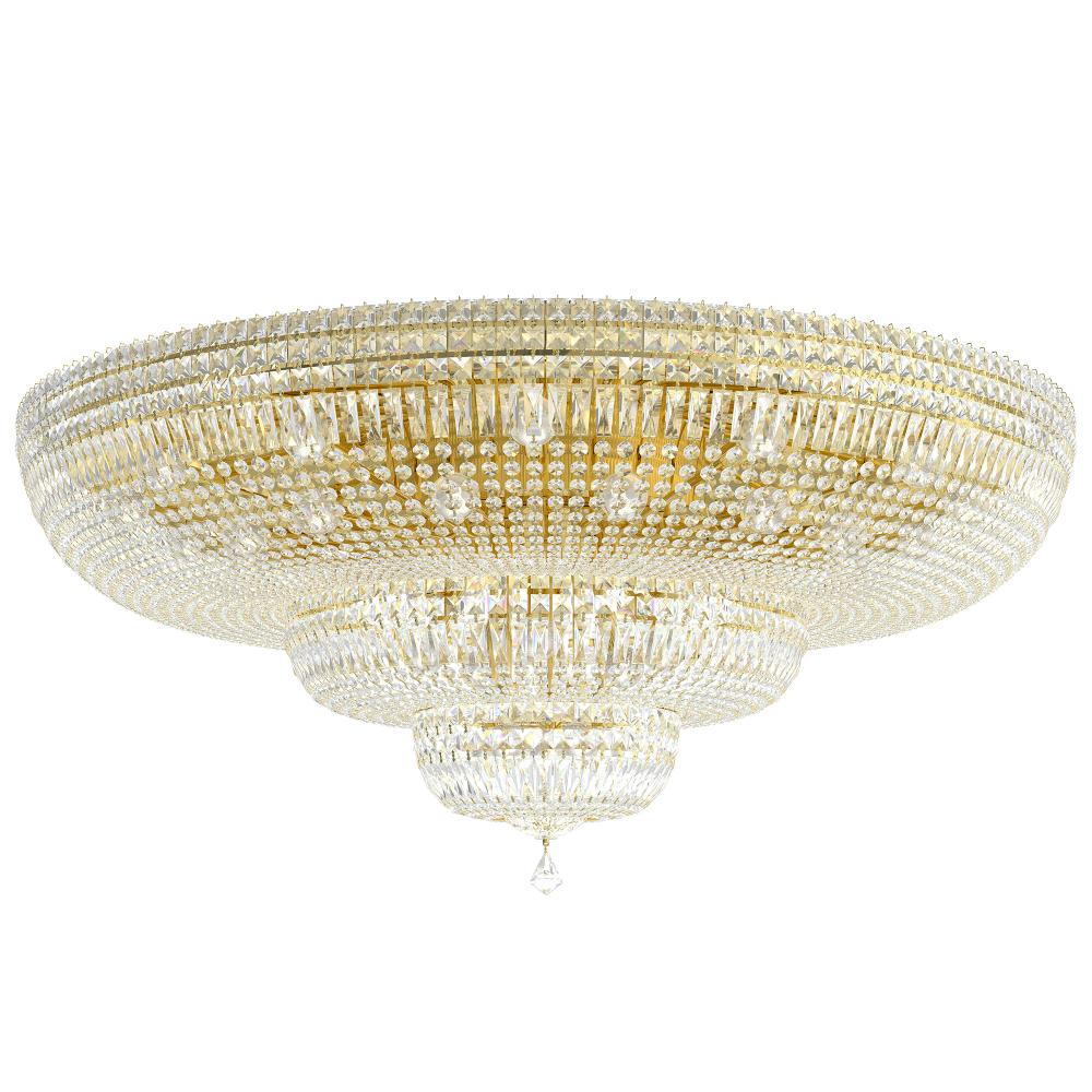Schonbek 5897-211O Petit Crystal Deluxe 36 Light 48in x 21in Flush Mount in Polished Gold with Clear Optic Crystals