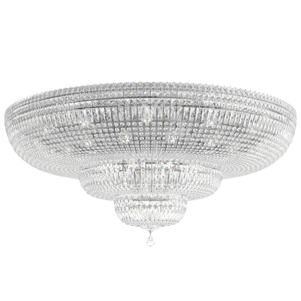 Schonbek 5897-40O Petit Crystal Deluxe 36 Light 48in x 21in Flush Mount in Silver with Clear Optic Crystals
