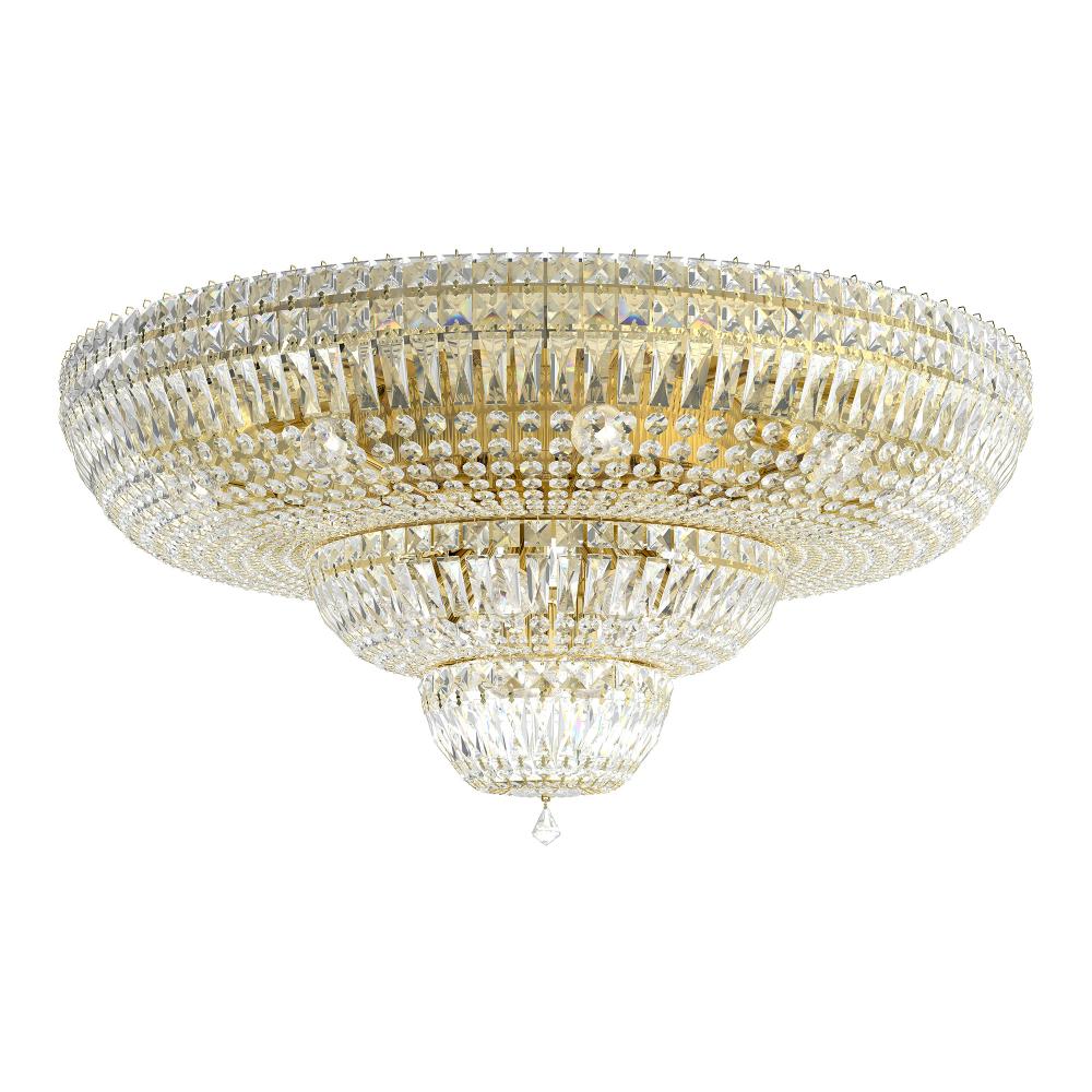 Schonbek 5898-211O Petit Crystal Deluxe 21 Light 30.5in x 15.5in Flush Mount in Polished Gold with Clear Optic Crystals