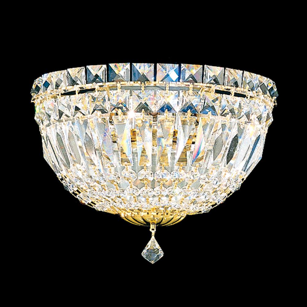 Schonbek 6600-211O Petit Crystal Deluxe 3 Light 10in x 7.5in Wall Sconce in Polished Gold with Clear Optic Crystals