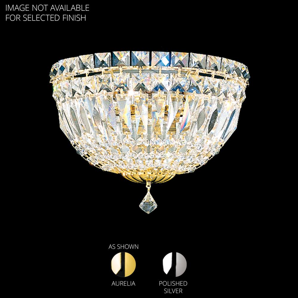 Schonbek 6600-40O Petit Crystal Deluxe 3 Light 10in x 7.5in Wall Sconce in Silver with Clear Optic Crystals
