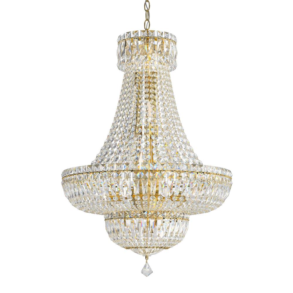 Schonbek 6616-211O Petit Crystal Deluxe 16 Light 21in x 31in Chandelier in Polished Gold with Clear Optic Crystals
