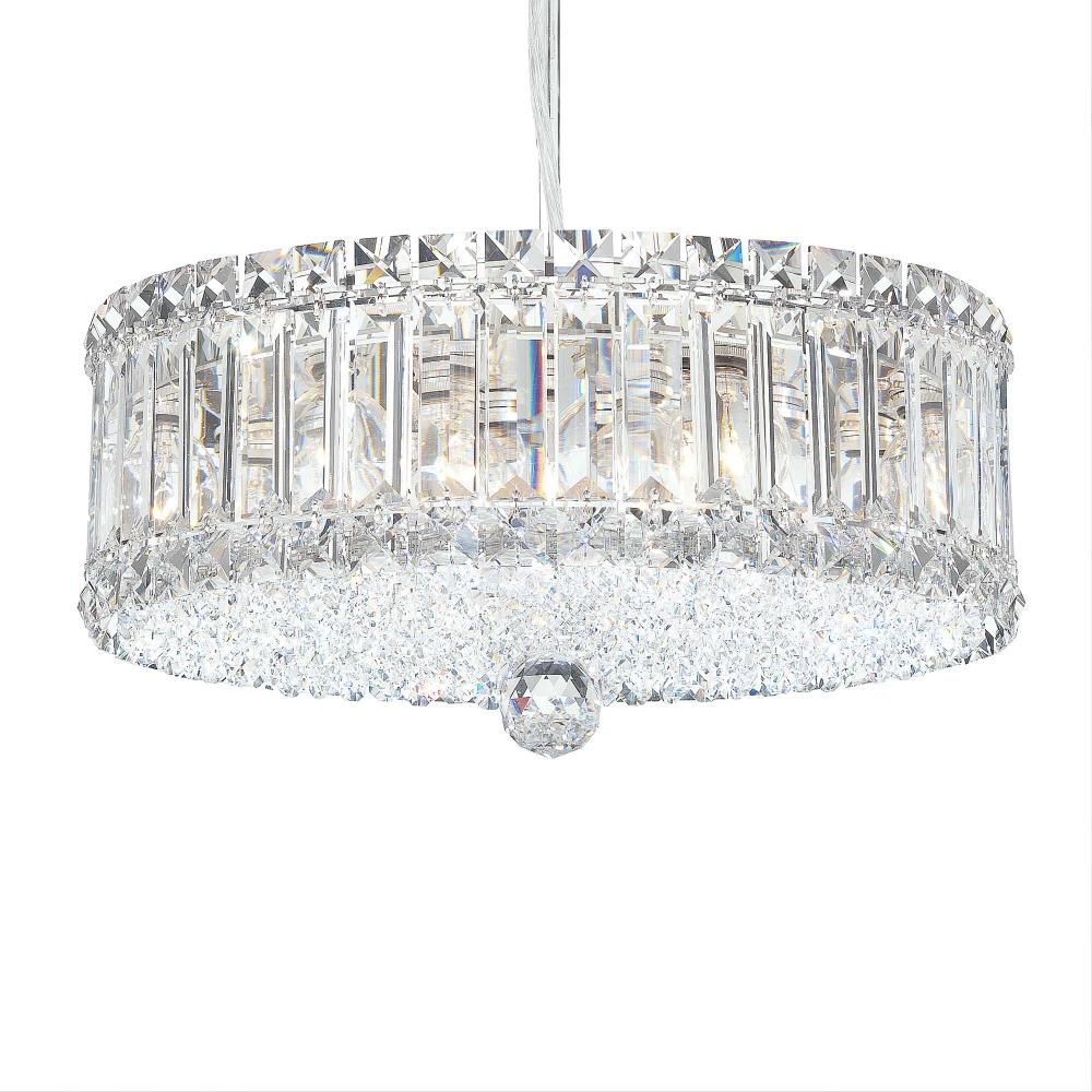Schonbek 6670O Plaza 9 Light 14.5in x 6.5in Round Pendant in Polished Stainless Steel with Clear Optic Crystals