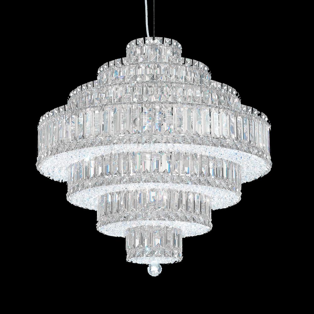 Schonbek 6675O Plaza 25 Light 24.5in x 25in Chandelier in Polished Stainless Steel with Clear Optic Crystals