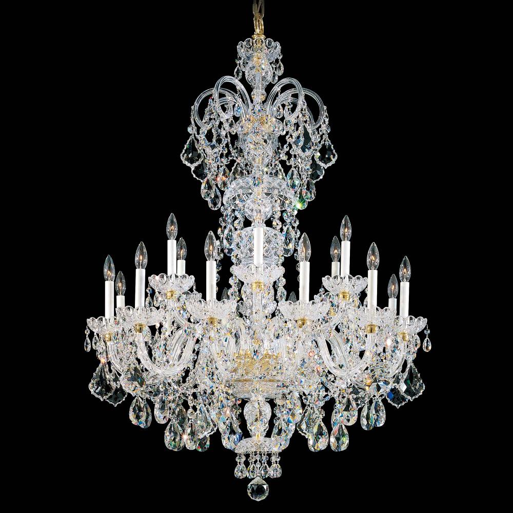 Schonbek 6815-211H Olde World 23 Light 36in x 52in Chandelier in Polished Gold with Clear Heritage Handcut Crystals