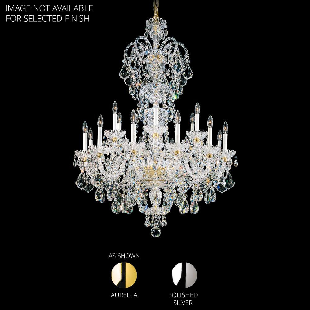 Schonbek 6815-40H Olde World 23 Light 36in x 52in Chandelier in Silver with Clear Heritage Handcut Crystals