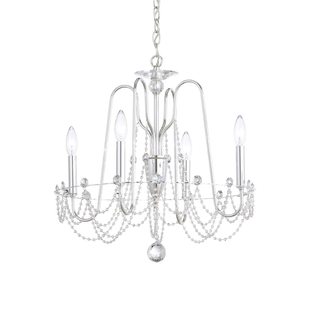 Schonbek AR1004N-40O Esmery 4 Light 21in x 21.5in Chandelier in Silver with Clear Optic Crystals