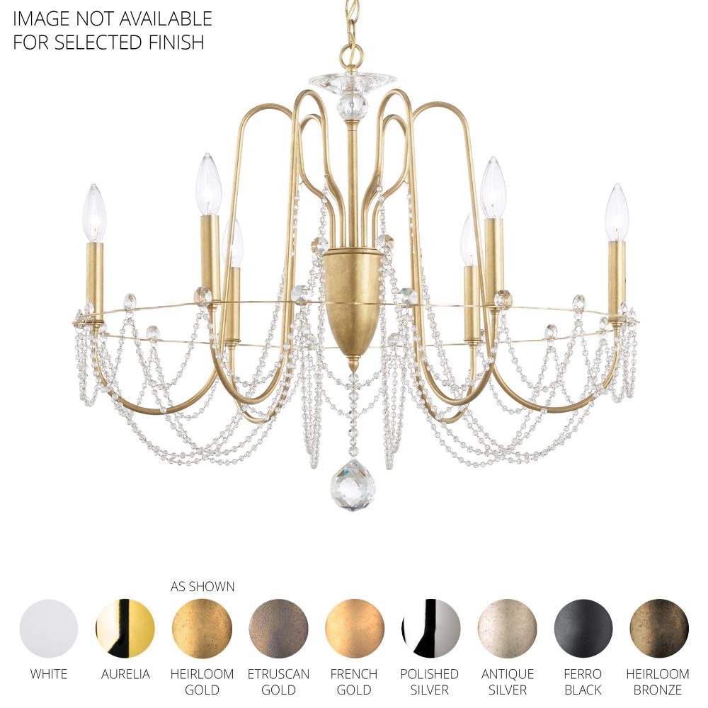 Schonbek AR1006N-06O Esmery 6 Light 28in x 24in Chandelier in White with Clear Optic Crystals