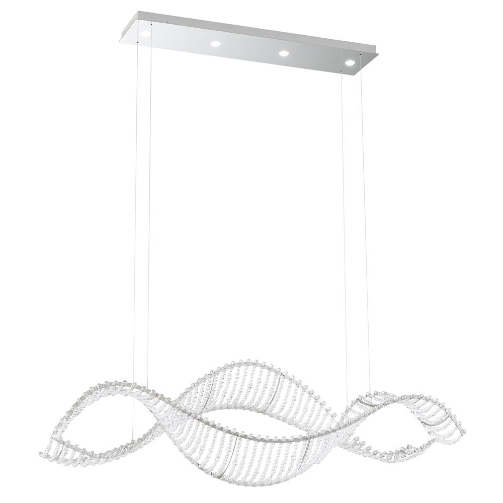 Swarovski SRI400N-SS1S Integrated LED Linear Chandeliers in Stainless Steel