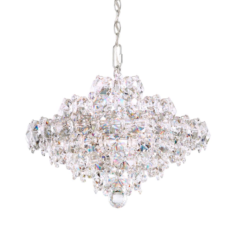 Schonbek BN1016N-401O Baronet 8 Light 19in x 15in Pendant in Polished Stainless Steel with Clear Optic Crystals