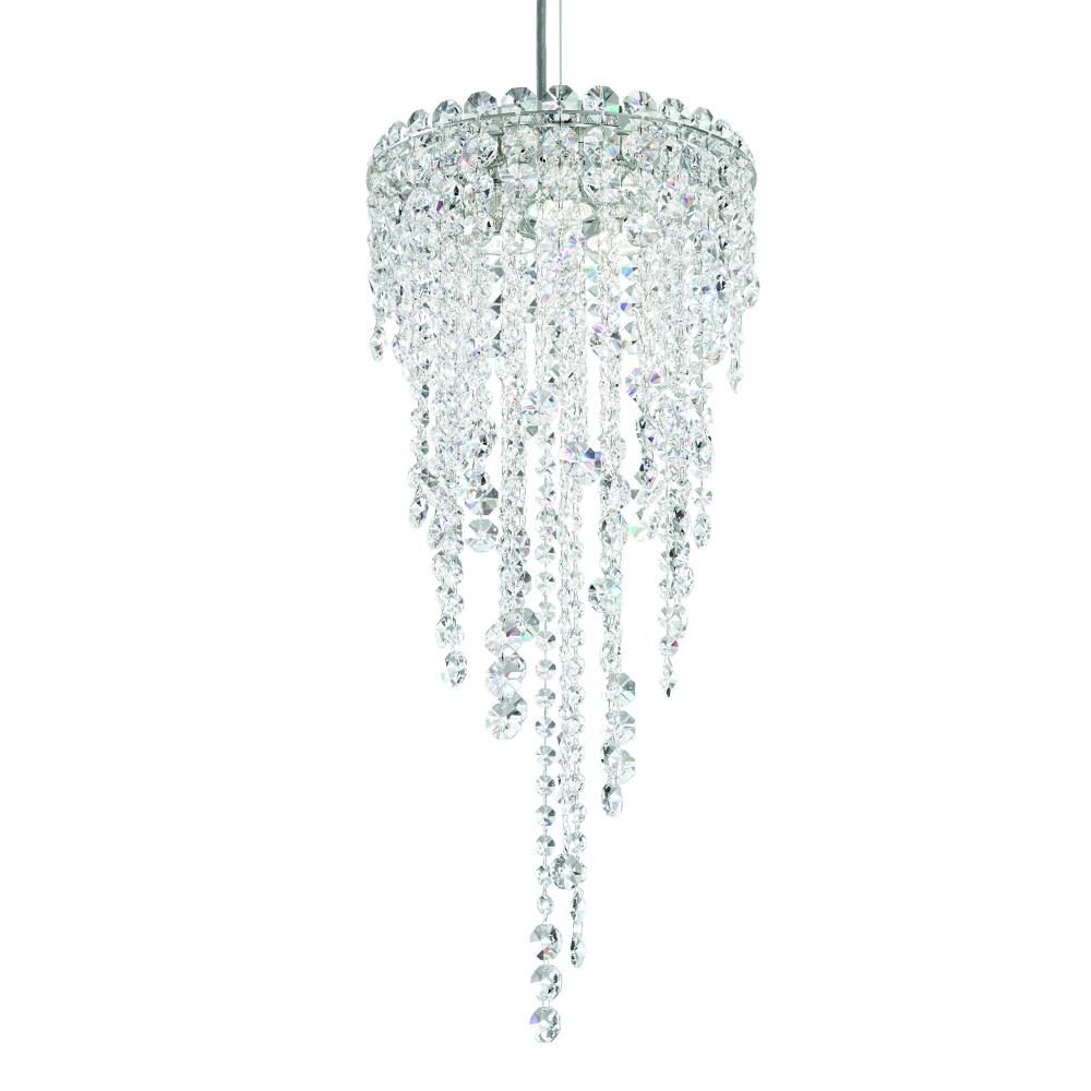 Schonbek CH0812N-401O Chantant 3 Light 10.5in x 24.5in Pendant in Polished Stainless Steel with Clear Optic Crystals
