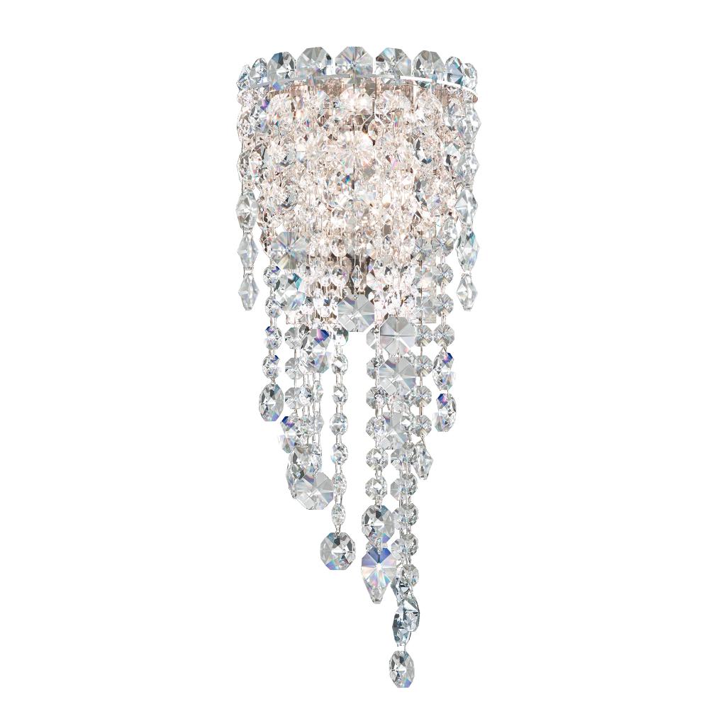 Schonbek CH0832N-401O Chantant 2 Light 6.5in x 16in Wall Sconce in Polished Stainless Steel with Clear Optic Crystals