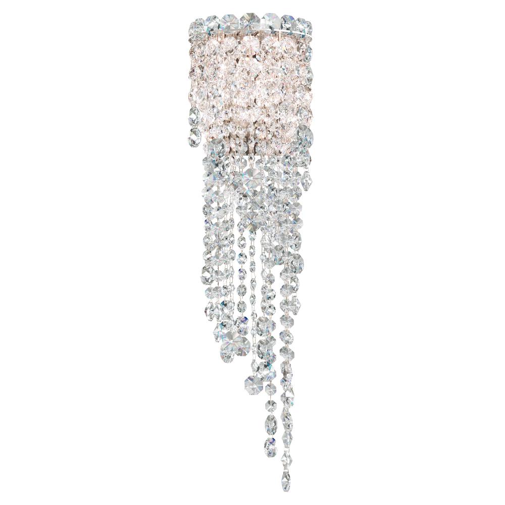 Schonbek CH0833N-401O Chantant 2 Light 6.5in x 23in Wall Sconce in Polished Stainless Steel with Clear Optic Crystals