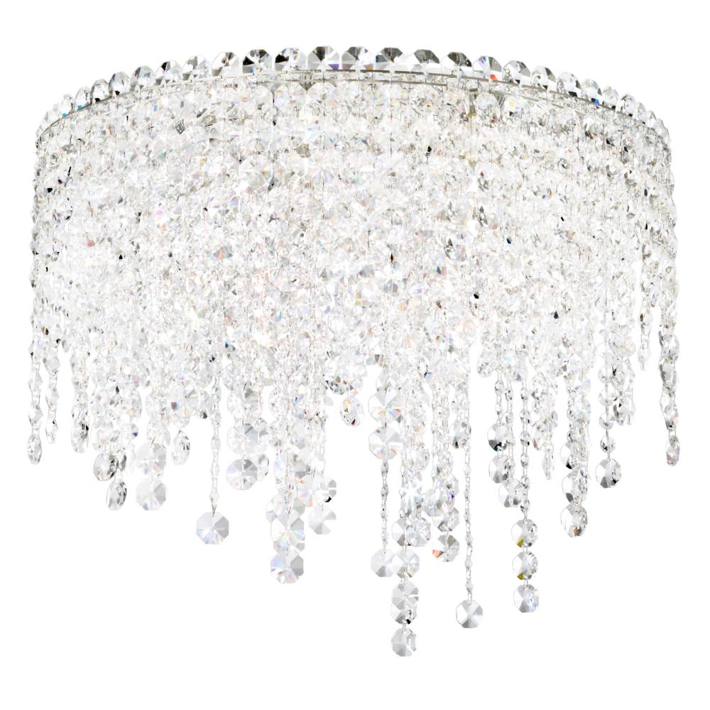 Schonbek CH1801N-401O Chantant 5 Light 21in x 17in Flush Mount in Polished Stainless Steel with Clear Optic Crystals