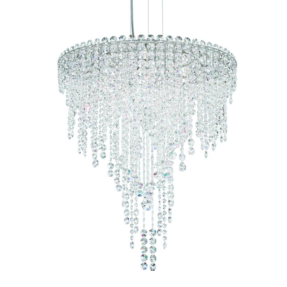 Schonbek CH2412N-401O Chantant 6 Light 24in x 28in Chandelier in Polished Stainless Steel with Clear Optic Crystals