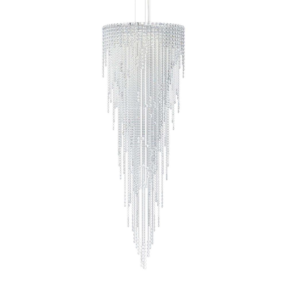 Schonbek CH2413N-401O Chantant 6 Light 24in x 79in Chandelier in Polished Stainless Steel with Clear Optic Crystals