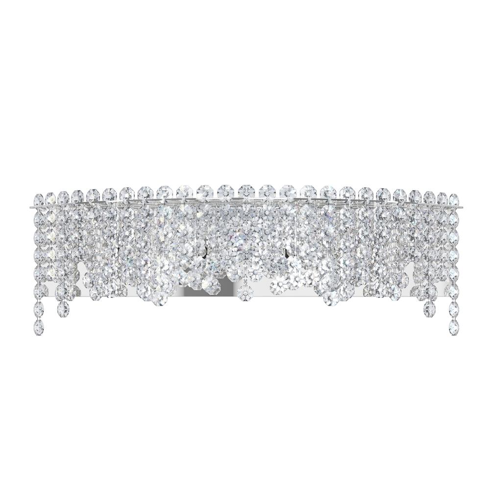 Schonbek CH2440N-401O Chantant 4 Light 24.5in x 8.5in Bath Vanity & Wall Light in Polished Stainless Steel with Clear Optic Crystals