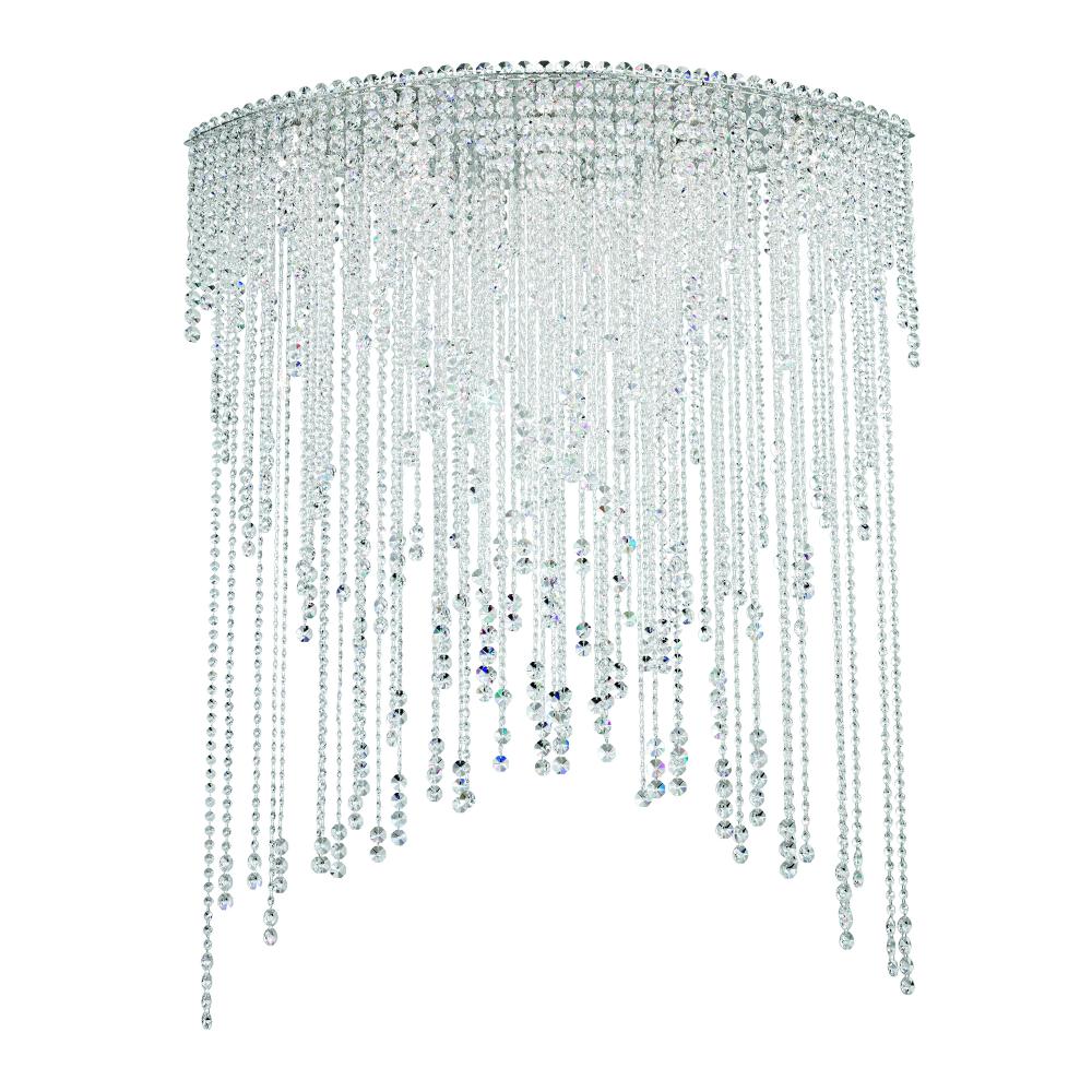Schonbek CH4803N-401O Chantant 8 Light 43in x 52.5in Oval Flush Mount in Polished Stainless Steel with Clear Optic Crystals