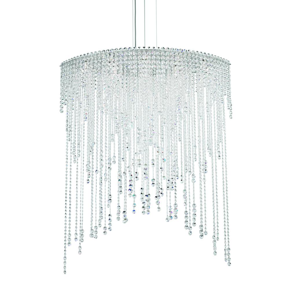 Schonbek CH4813N-401O Chantant 8 Light 43in x 52in Linear Chandelier in Polished Stainless Steel with Clear Optic Crystals