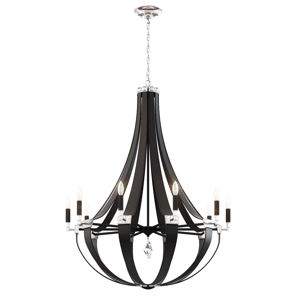 Schonbek CY1010N-LB1R Crystal Empire 10 Light 36.5in x 46in Chandelier in Black with Clear Radiance Crystals