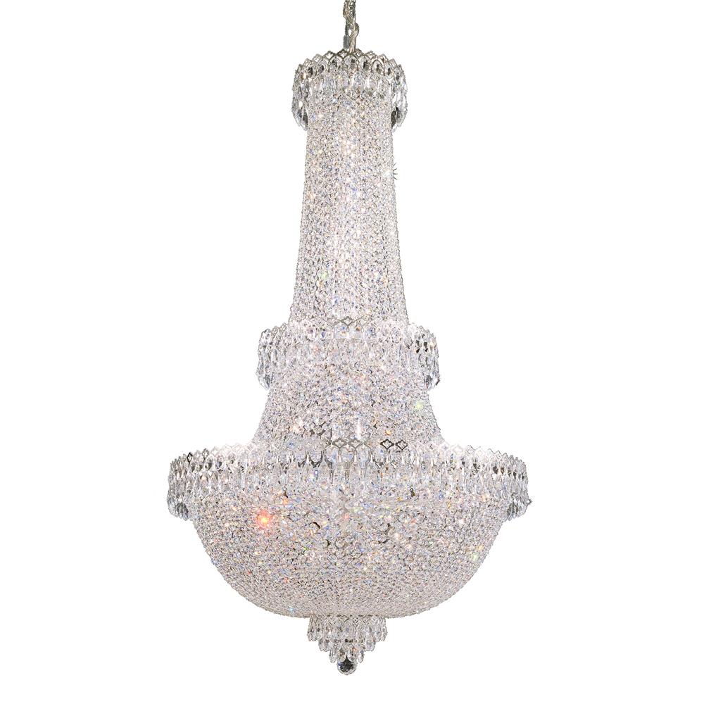 Schonbek 2638-40 Camelot 41 Light Chandelier in Silver with Clear Gemcut Crystal