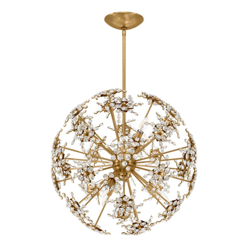 Schonbek DN1024N-401H Esteracae 6 Light Transitional Pendant In Stainless Steel With Clear Heritage Crystal